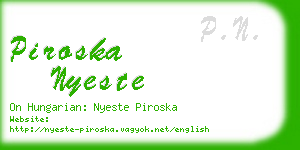 piroska nyeste business card